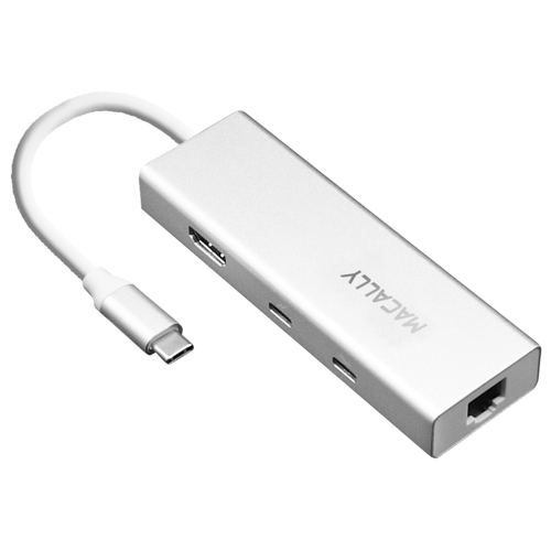 Macally UCDOCK - Aluminium USB-C multiport hub - Silver