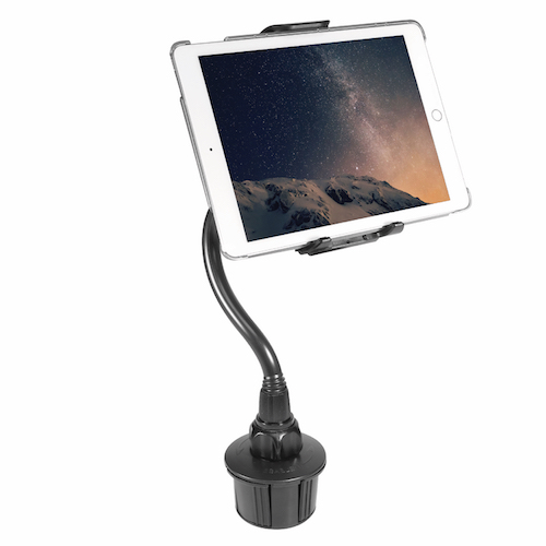 Car cup mount w. Flexible 30 cm tablet holder