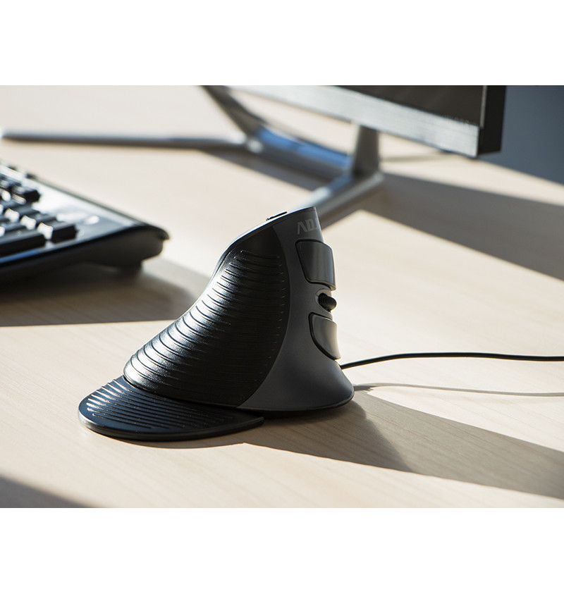 ADJ Shark Ergonomic Mouse - 1600DPI - USB - Black/Grey