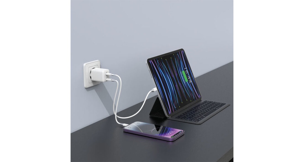 Dual USB Power Adapter - 2 x USB-C- GaN - 35 W 