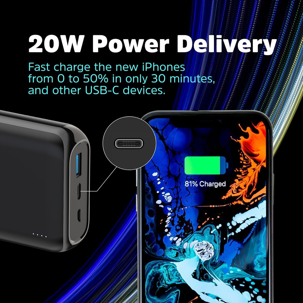Power Bank 20000 mAh Energizer - USB A / USBC + Wireless 