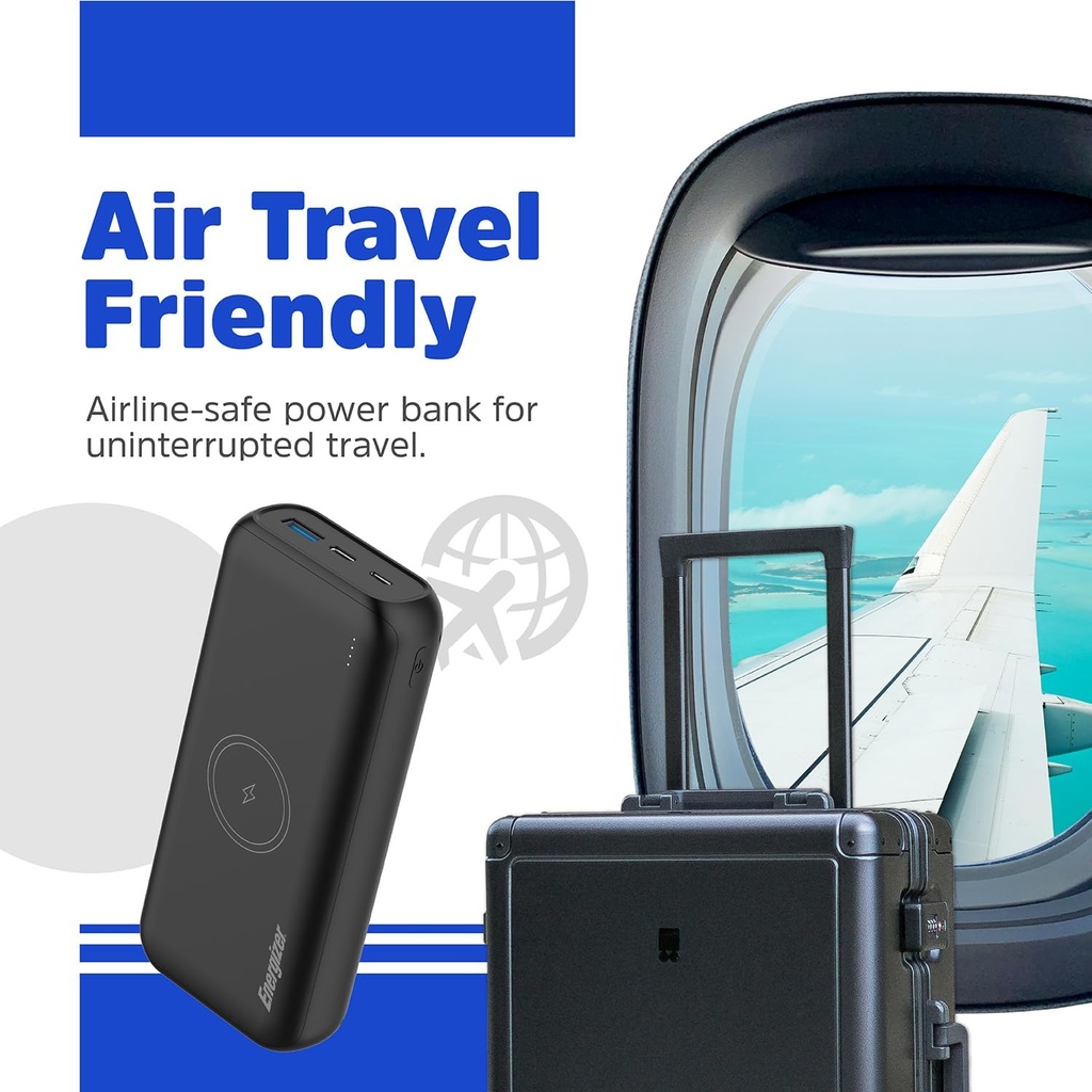 Power Bank 20000 mAh Energizer - USB A / USBC + Wireless 