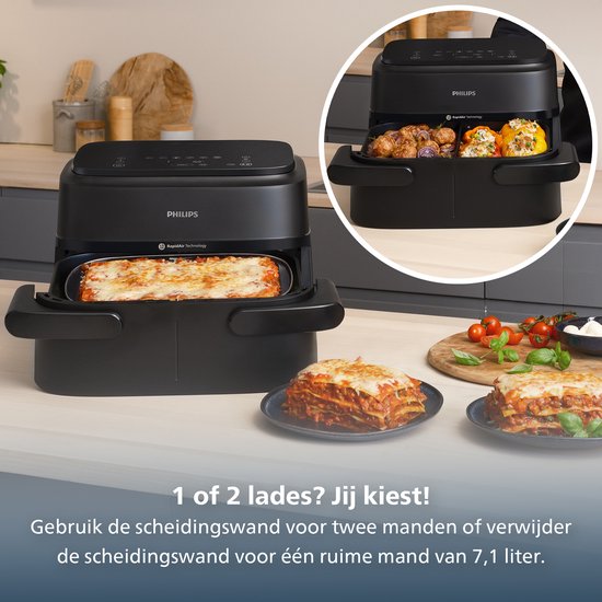 Philips Philips Airfryer Serie 1000 Dual Basket - Flexi -  7.1L