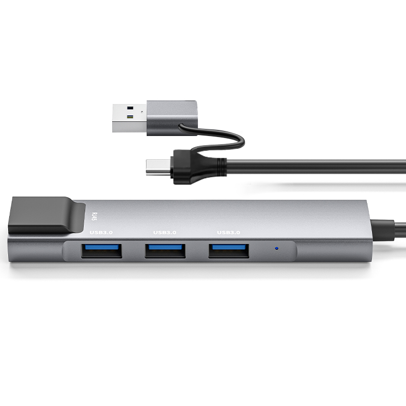 Hub USB C / USB 3.0 incl adapter - 3 x USB 3.0 + RJ45 - 