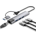 Hub USB C / USB 3.0 incl adapter - 3 x USB 3.0 + RJ45 - 