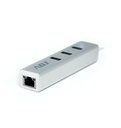 Hub USB 3/USB C Multiport - 3 x USB 3.1 + RJ45 incl adap