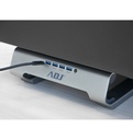 Laptop Stand 11-17&quot; w. 4 port USB 3.0 + 1x USB-C - RGB - Alu