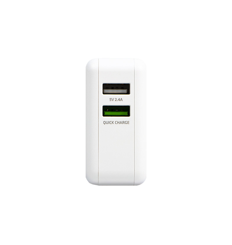 2-Poorts USB Quick Charger - Wit