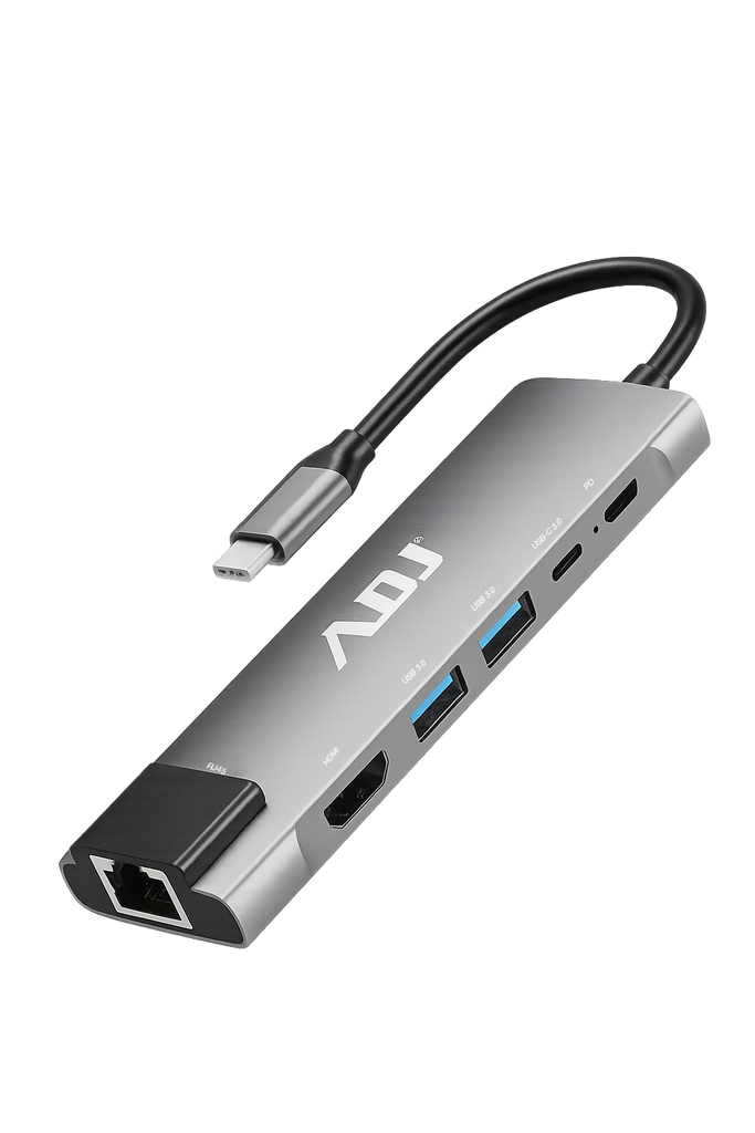 [143-00028] HUB DOCK ADJ USB C - 6 in 1 