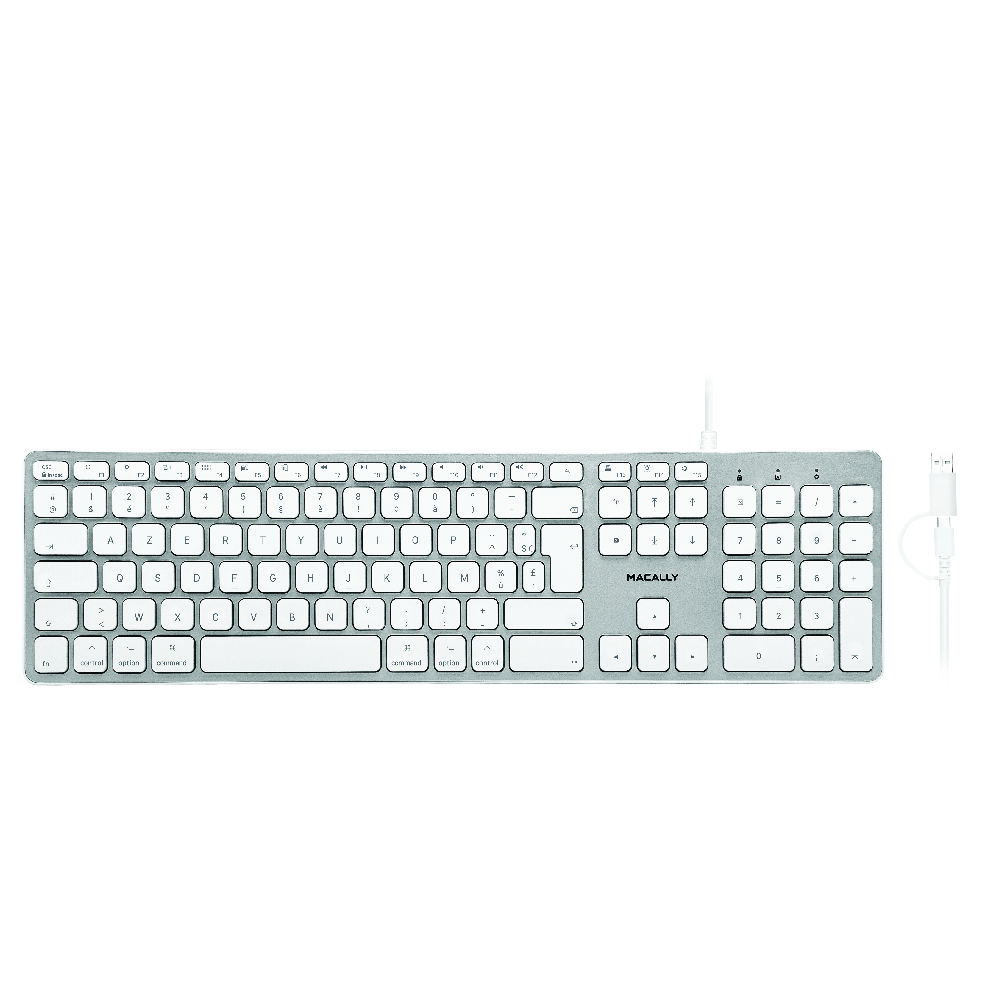 [UCZKEYHUBW-FR] USB-C toetsenbord met 3 USB-poorten voor Mac - Azerty  