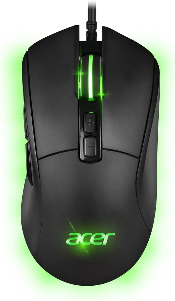 Acer USB Gaming Mouse 1000 - Rubber Coating ABS - RGB - 10 Multicolor Led Effects - 10000 DPI - 100 IPS