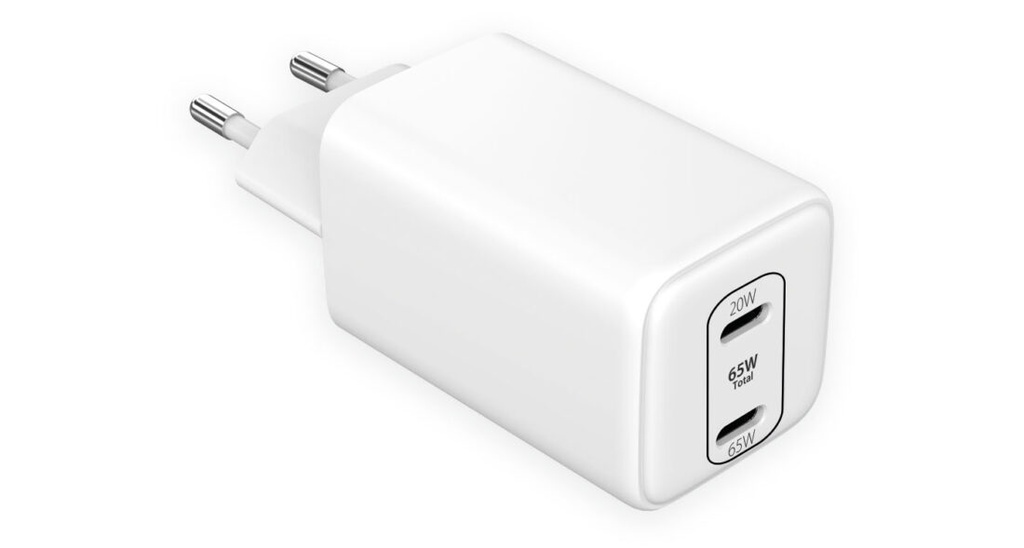 LMP Dual Power Adapter GaN - 65W - 2x USB-C 