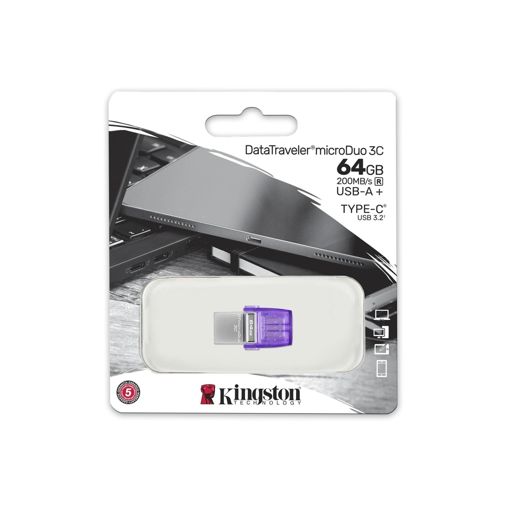 [DTDUO3CG3/64GB] Kingston microDuo USB Type-C and Type-A flash drive - 64GB