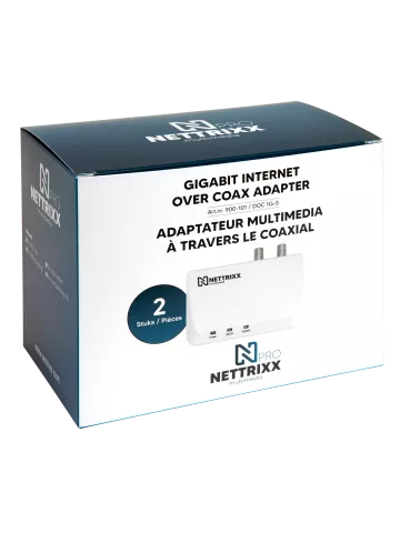 Nettrixx DOC 1G DUO-SET-S -Gigabit internet over coax adapter set inclusief voedingen