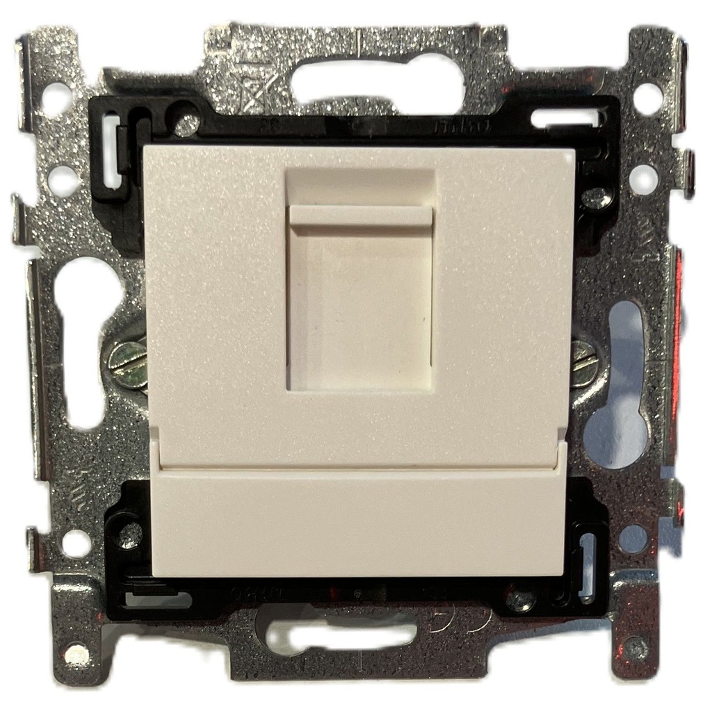 [100-013] WORJ45W Wanddoos RJ45, Cat6A afgeschermd, Niko geschikt, CP wit