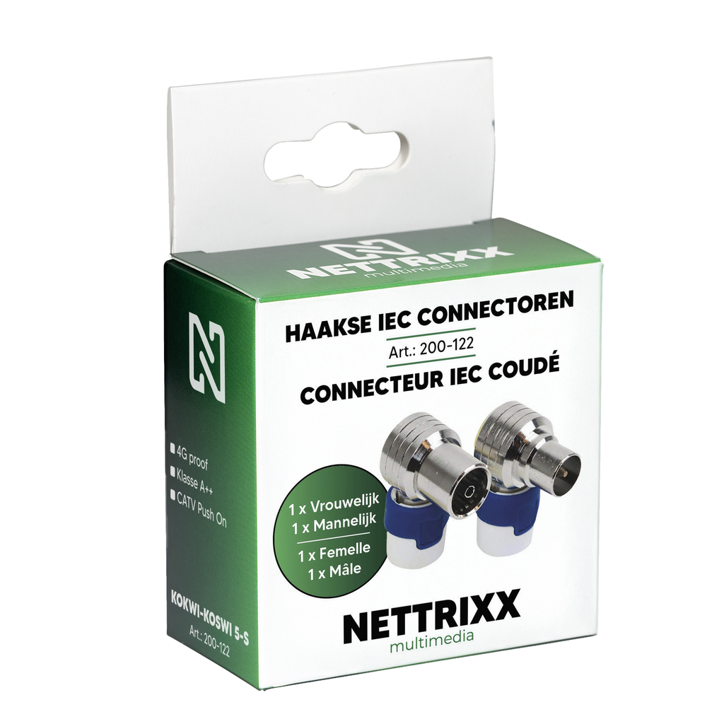 [200-122] KOKWI-KOSWI 5-S Haakse IEC connectoren 4G proof, klasse A++ Shop