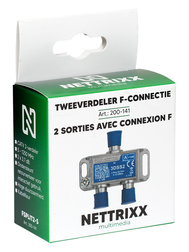 [200-141] FSPLIT2-S Tweeverdeler F-connectie 5-1218 Mhz Shop