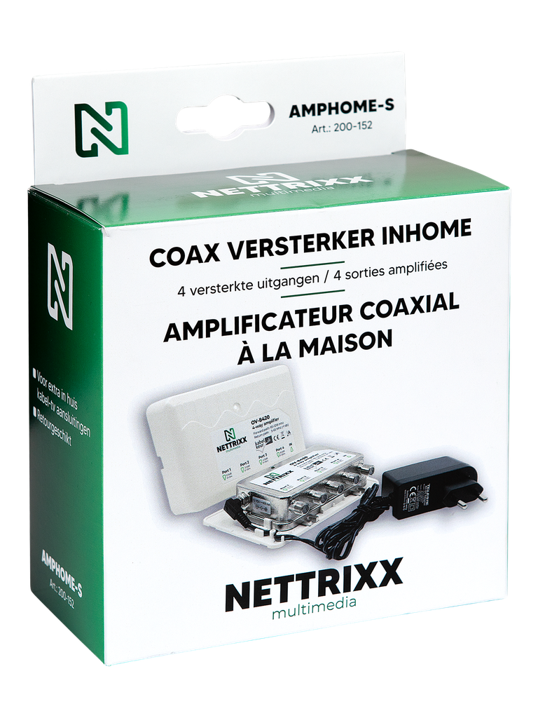 [200-152] AMPHOME-S Coax versterker inhome 4 versterkte uitgangen Shop