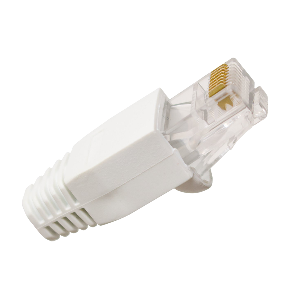 [400-002] CAT6 UTP RJ45 100 CAT6 UTP dataconnector RJ45 met witte thule - 100 stuks