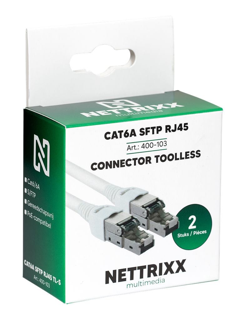 [400-103] CAT6A STP RJ45 TL-S CAT6A STP RJ45 connector Toolless Shop - 2 stuks
