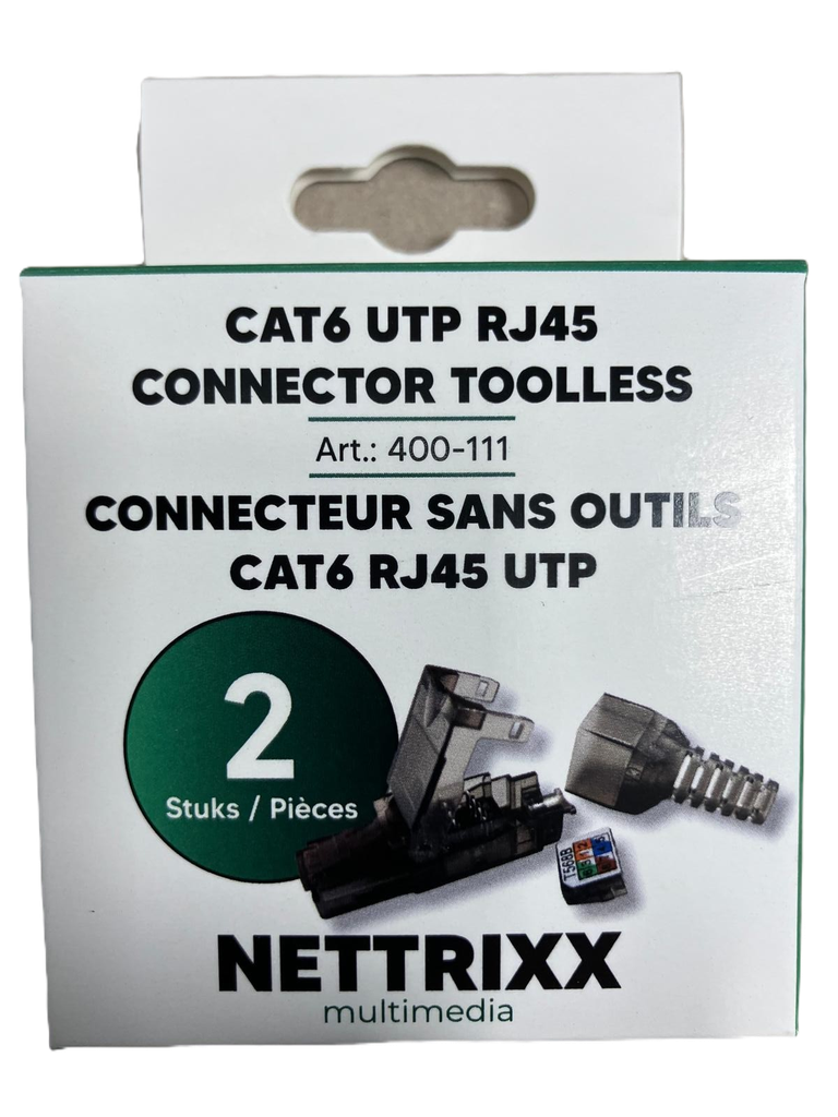 [400-111] CAT6 UTP RJ45 TL-S CAT6 UTP RJ45 connector Toolless Shop - 2 stuks