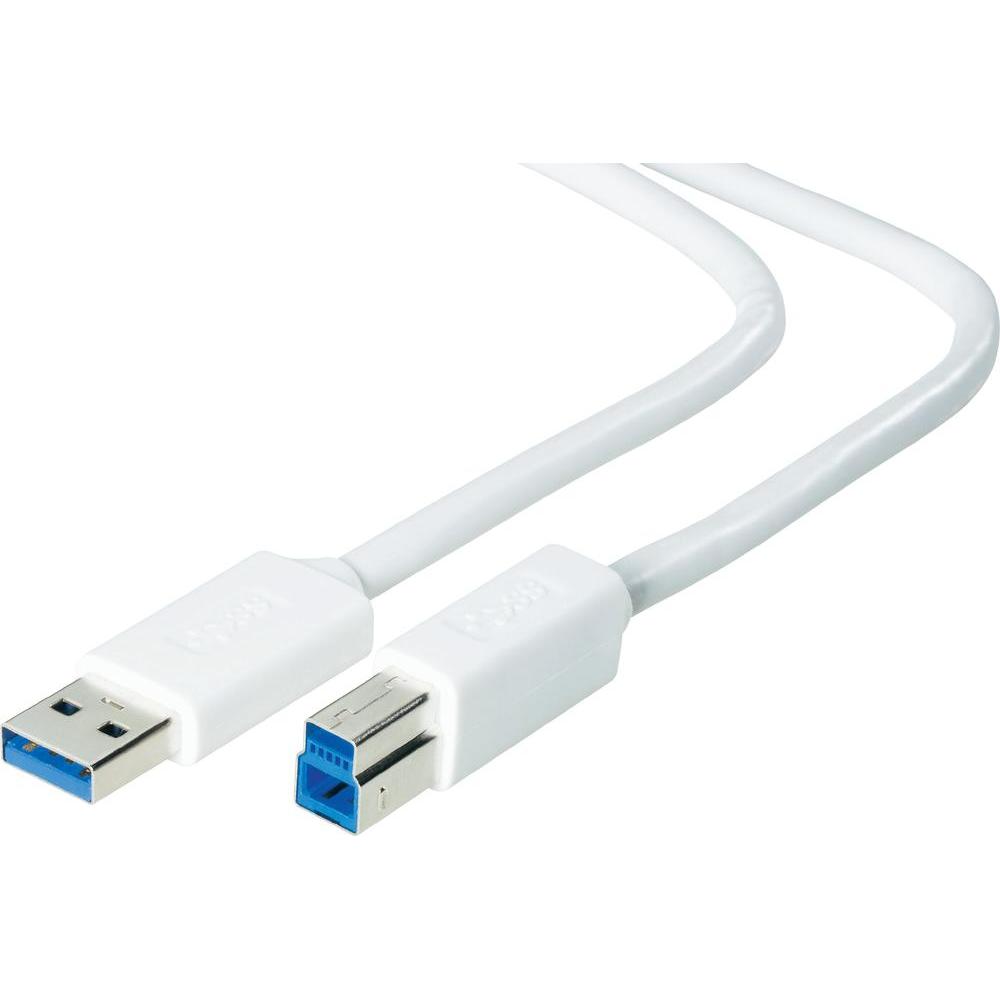 USB 3.0 Cable Type A / Type B - M/M - 3 m - White - BLISTER