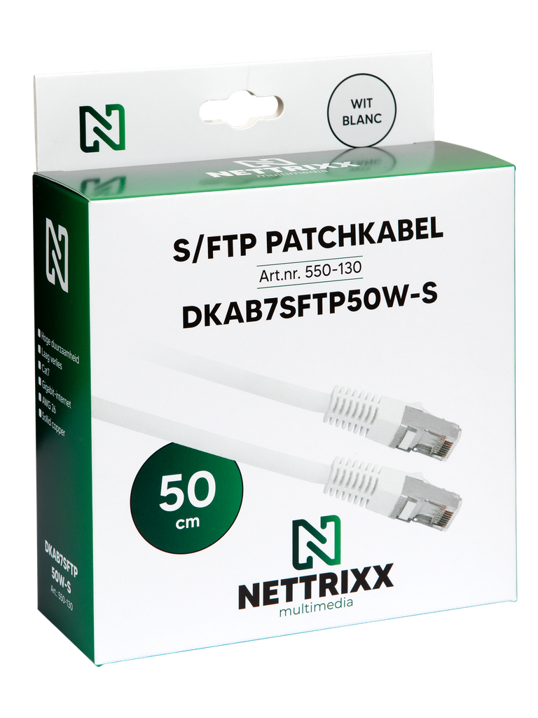 [550-130] DKAB7SFTP50W-S CAT7  SFTP Patchkabel 50cm Wit Shop