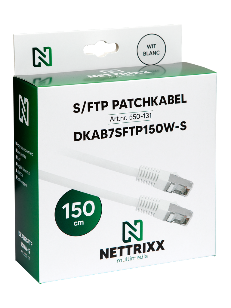 [550-131] DKAB7SFTP150W-S CAT7  SFTP Patchkabel 150cm Wit Shop