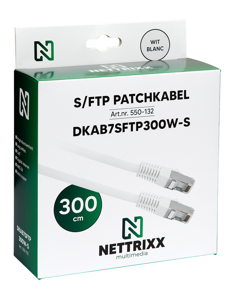 [550-132] DKAB7SFTP300W-S CAT7  SFTP Patchkabel 300cm Wit Shop
