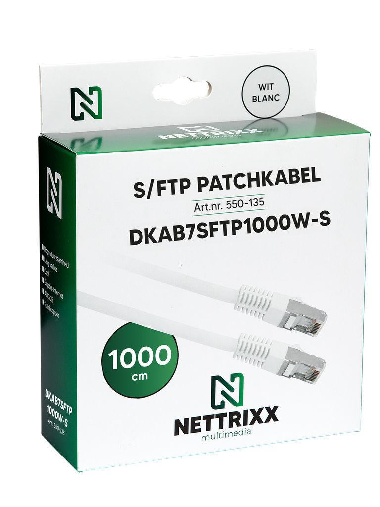 [550-135] DKAB7SFTP1000W-S CAT7  SFTP Patchkabel 1000cm Wit Shop
