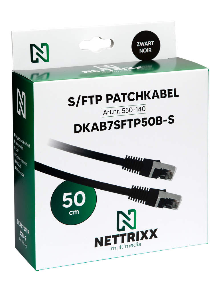 [550-140] DKAB7SFTP50B-S CAT7  SFTP Patchkabel 50cm Zwart Shop