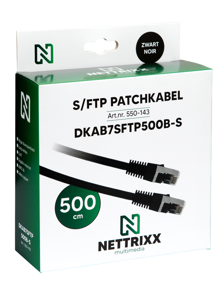 [550-143] DKAB7SFTP500B-S CAT7  SFTP Patchkabel 500cm Zwart Shop