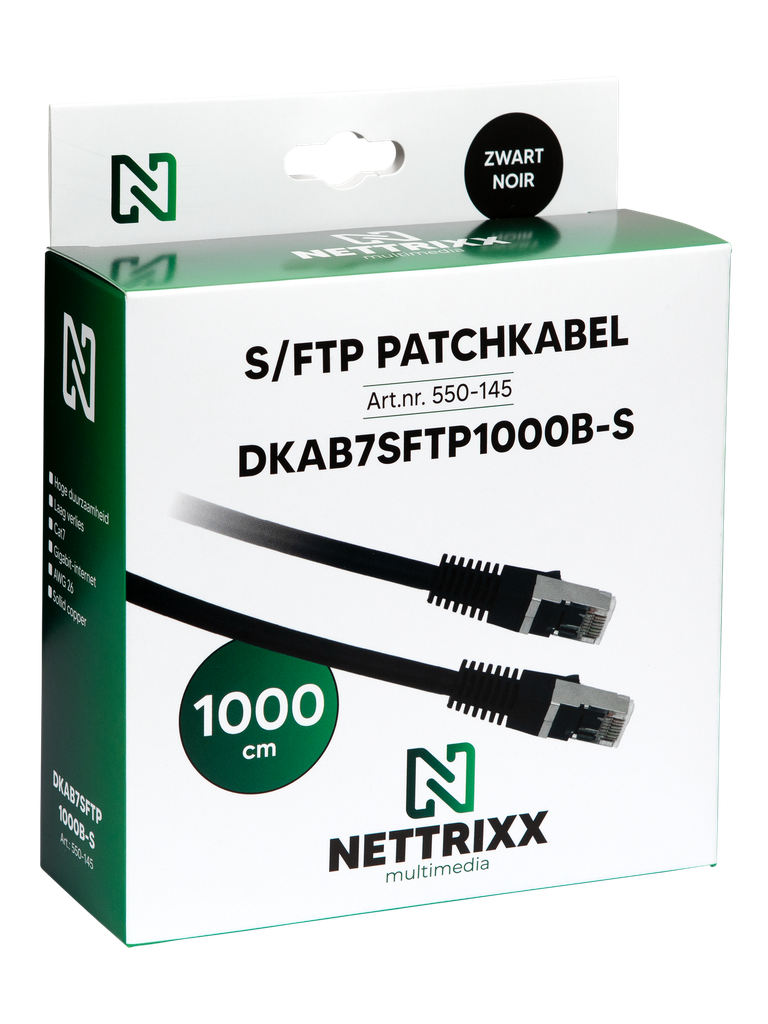 [550-145] DKAB7SFTP1000B-S CAT7  SFTP Patchkabel 1000cm Zwart Shop