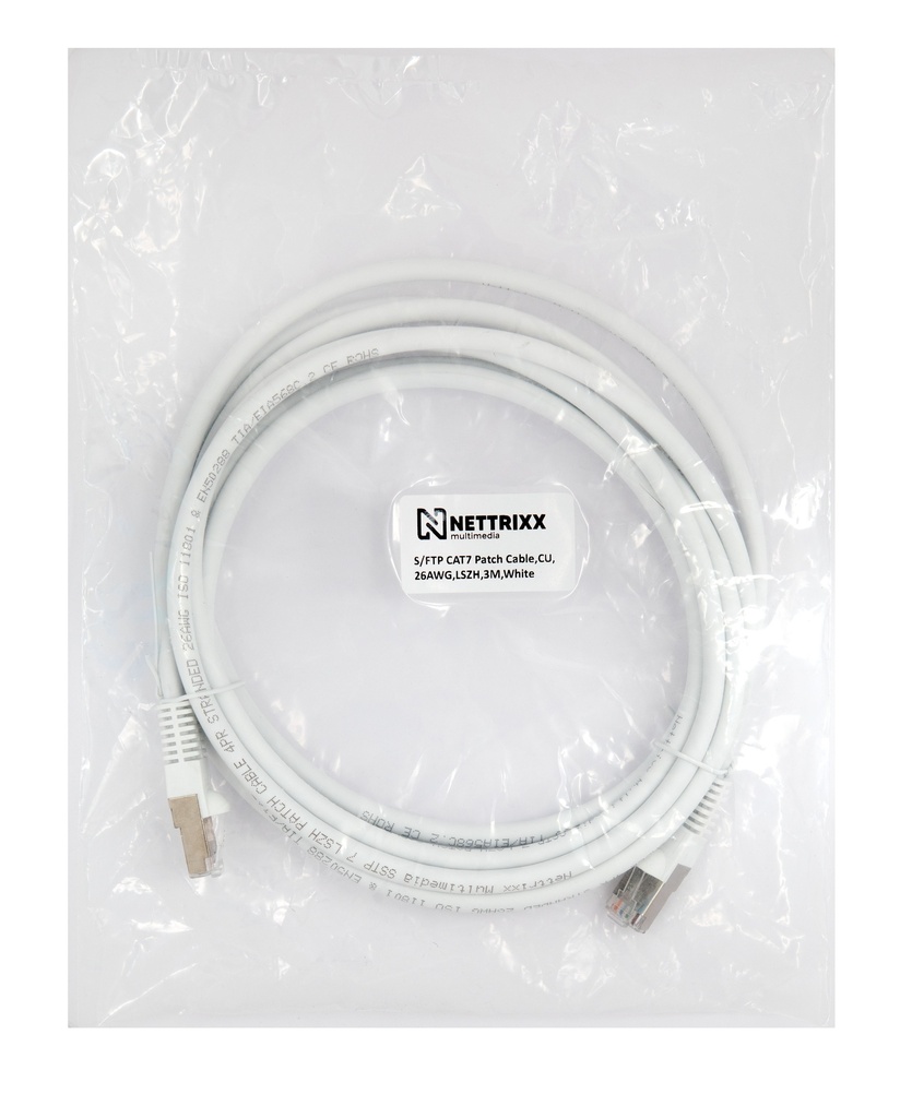 [550-232] DKAB7SFTP300W-B CAT7  SFTP Patchkabel 300cm Wit Bulk