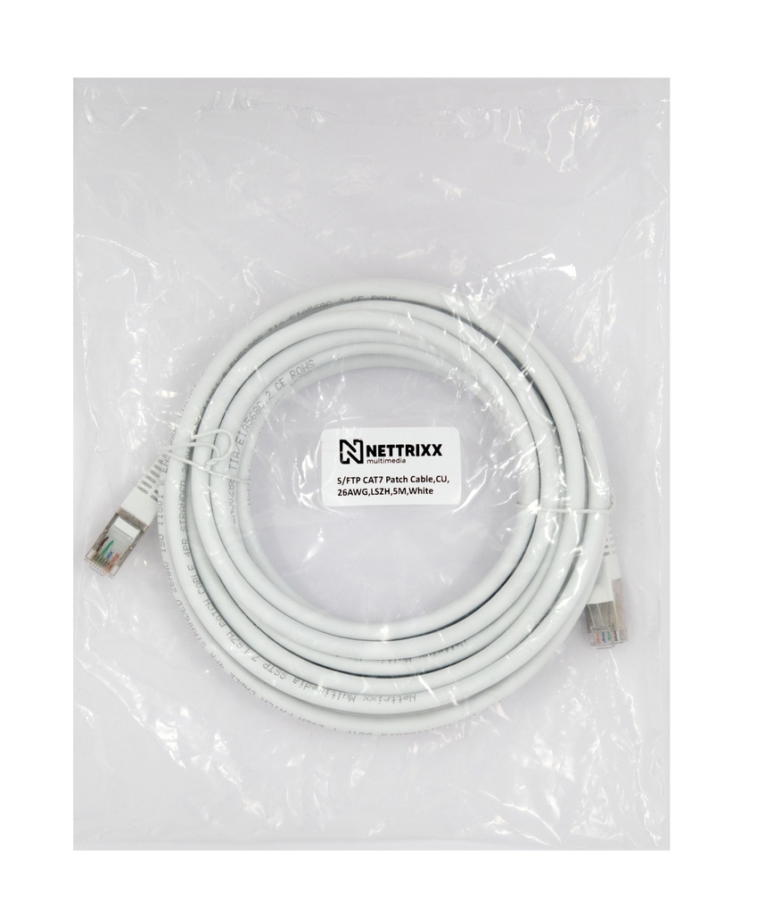[550-233] DKAB7SFTP500W-B CAT7  SFTP Patchkabel 500cm Wit Bulk