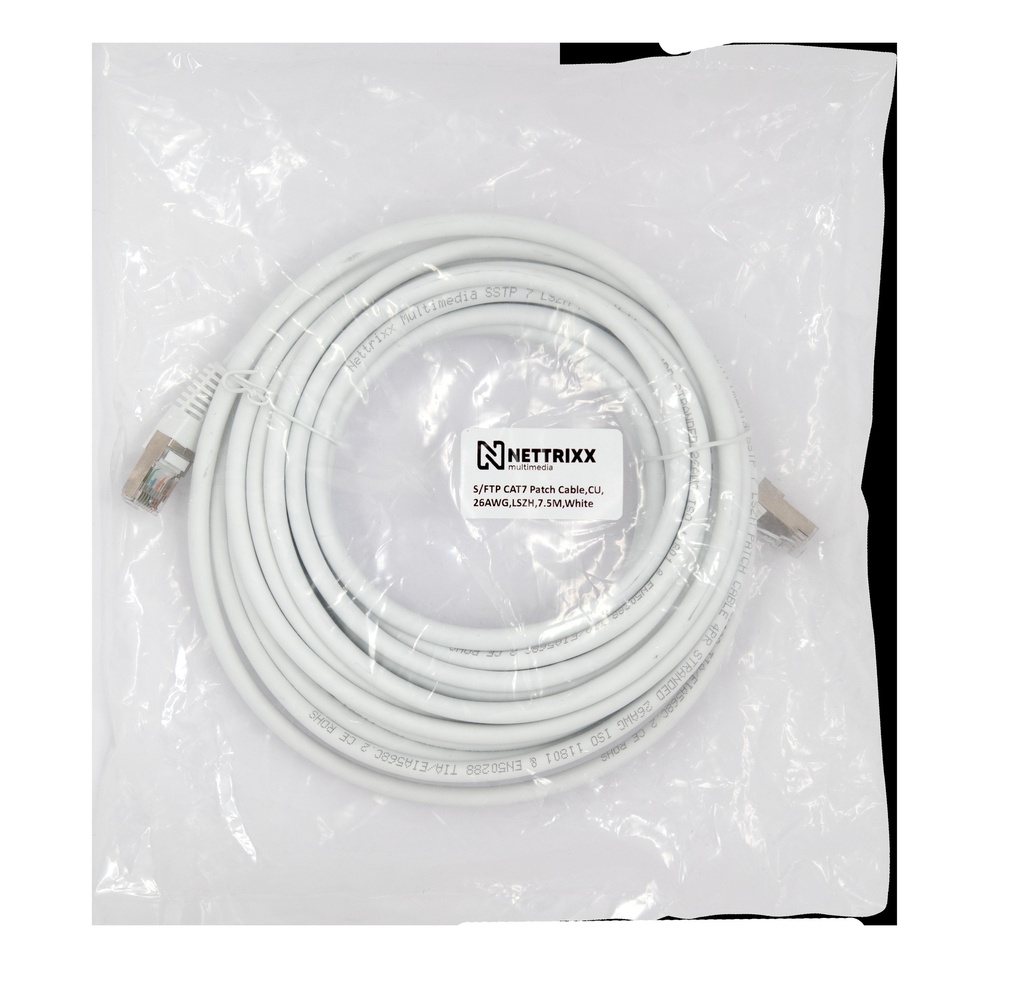 [550-234] DKAB7SFTP750W-B CAT7  SFTP Patchkabel 750cm Wit Bulk