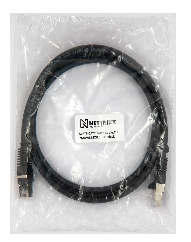 [550-241] DKAB7SFTP150B-B CAT7  SFTP Patchkabel 150cm Zwart Bulk