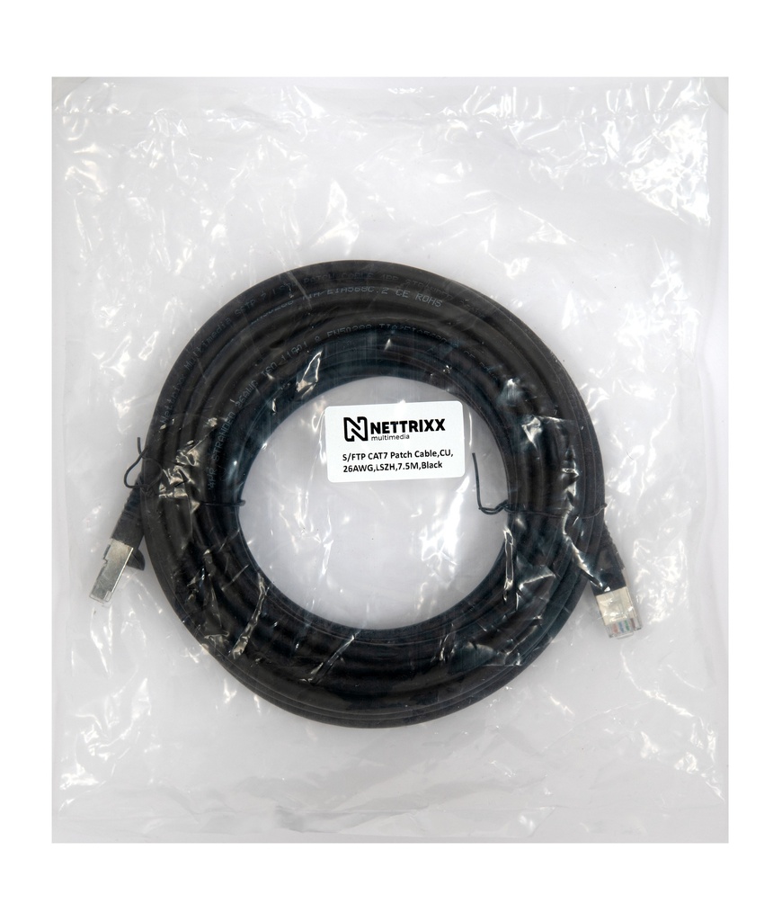 [550-244] DKAB7SFTP750B-B CAT7  SFTP Patchkabel 750cm Zwart Bulk