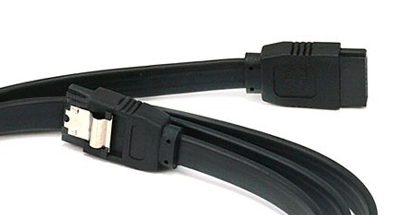 Sata III Cable - 1 m - Black  - M/M - BLISTER