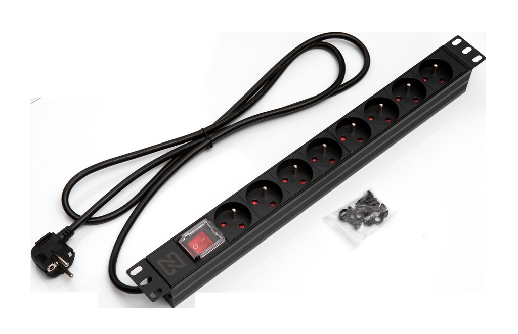 [700-012] POWERSTRIP8BE Power Distribution 19 inch 8x CEE 7/5 Belgium