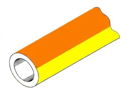 [950-009] SUBDUCT10ORANGEYELLOW 10mm Subduct - oranje + geel (2500m/haspel)