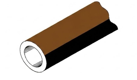 [950-010] SUBDUCT10BLACKBROWNRED 10mm Subduct - zwart + bruin + rood (2500m/haspel)