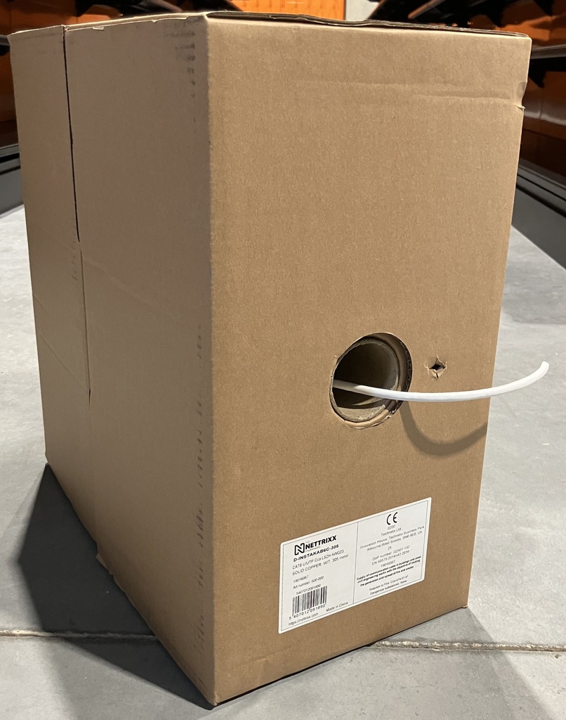 [500-002] Cat 6 U/UTP Eca AWG23, solid copper, wit, doos 305m