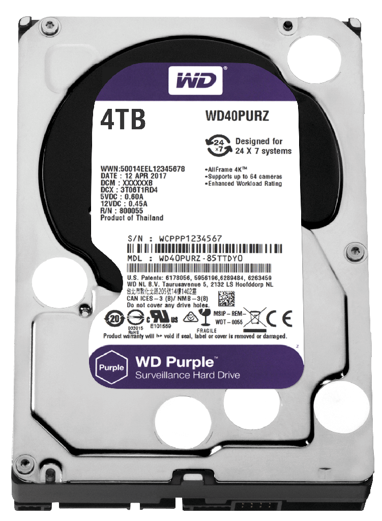 HDD Western Digital Purple - WD42PURZ - 4TB - 3.5" 