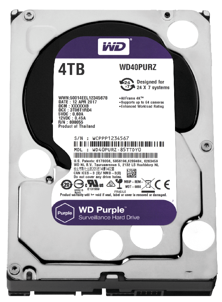 [WD44PURZ] HDD Western Digital Purple - WD44PURZ - 4TB - 3.5"
