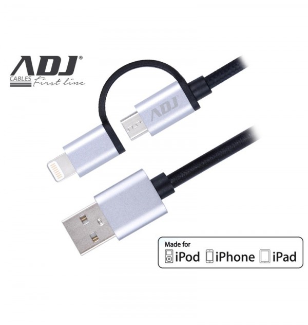 2-in-1 Cable - Lightning/Micro USB - Nylon - 1,5m