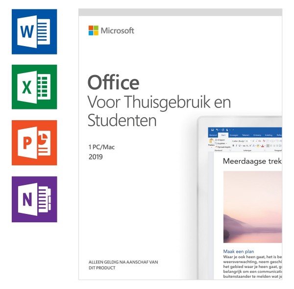 Office 2019 - Thuisgebruik &amp; Studenten NL OEM -Medialess
