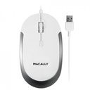 USB optical quiet click mouse - White/Silver