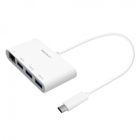 USB-C to USB-A hub + Ethernet adapter