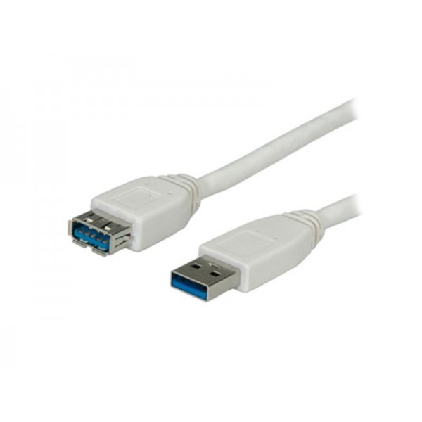 USB 3,0 Extension Cable Type A/A M/F -1,8m- White - BLISTER